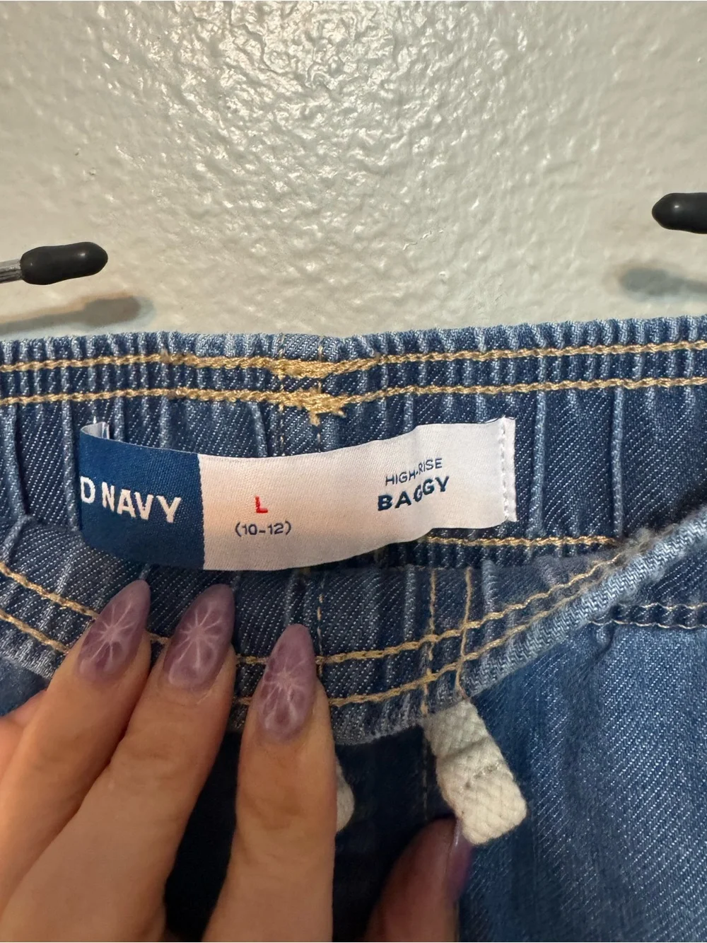 Old Navy High-Rise Baggy Denim Pants - Medium Blue